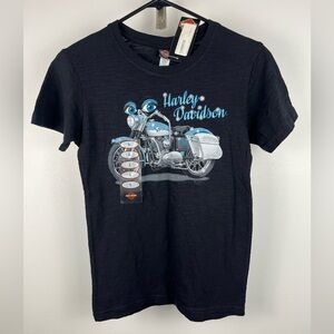 NWT Harley-Davidson Mighty Peace Motorcycle Graphic Youth Large T-Shirt Black
